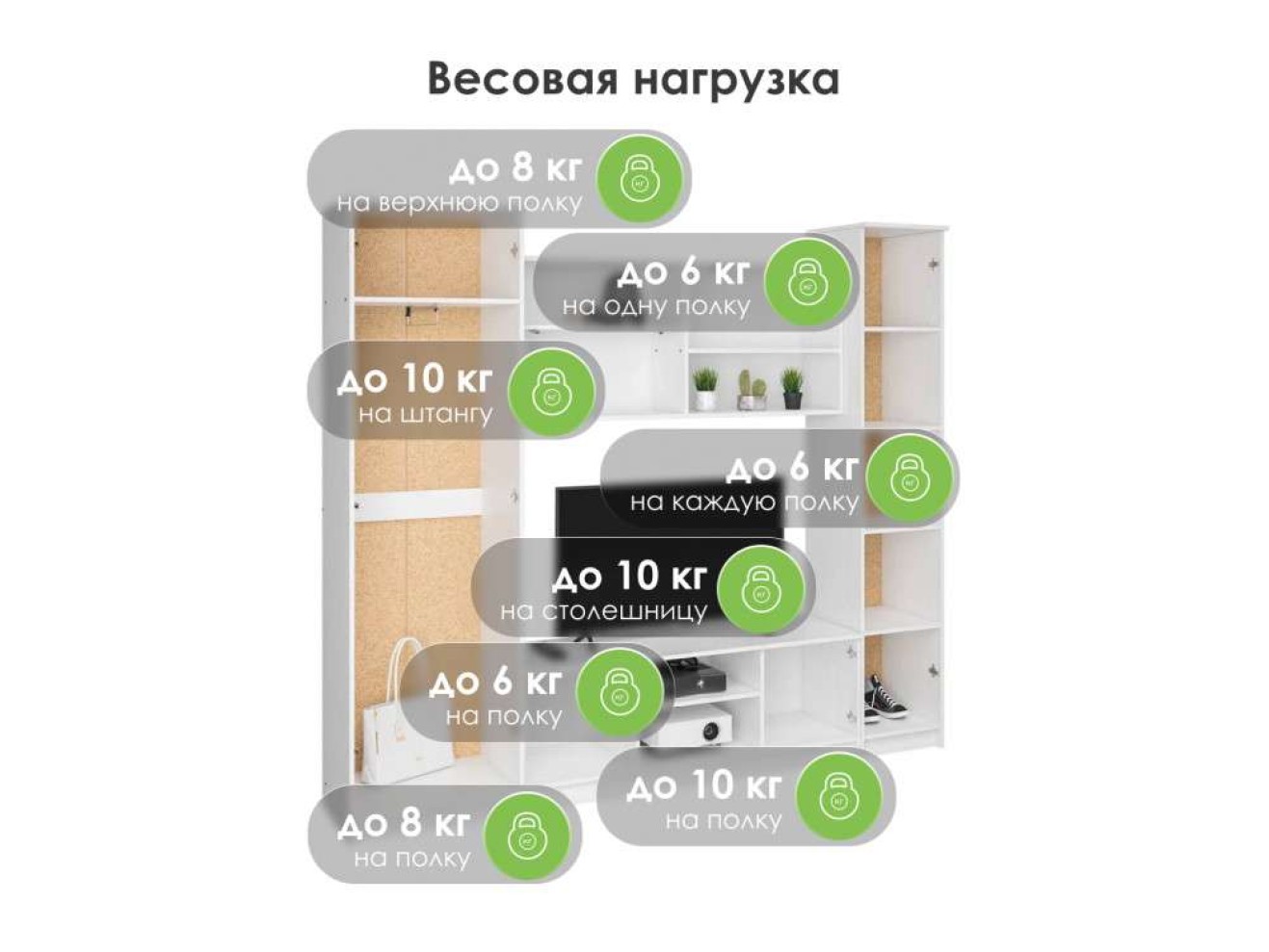 Бертелена белое дерево / белое дерево Готовая гостиная