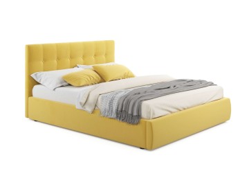 Мягкая кровать Selesta 1600 желтая с подъемным механизмом