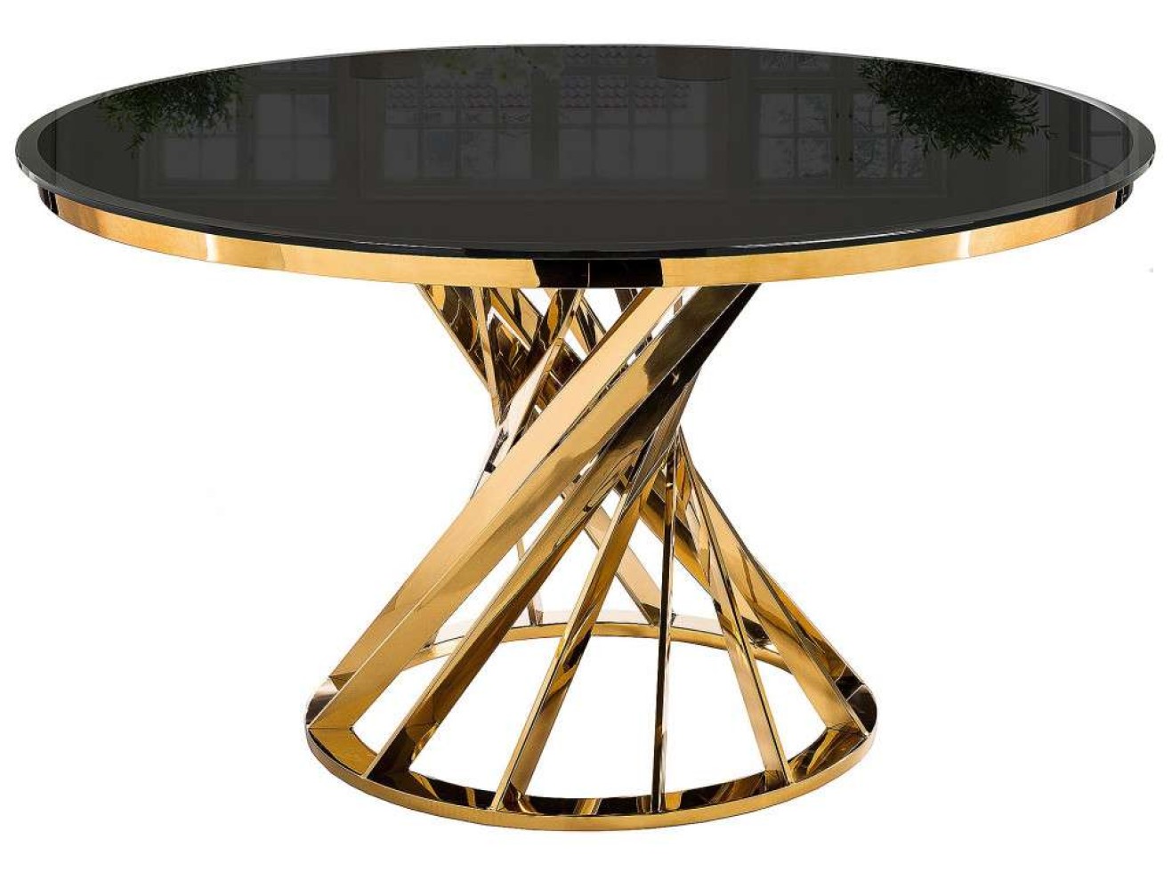 Twist gold / black Стол стеклянный