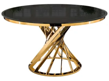 Twist gold / black Стол стеклянный