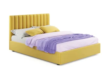 Мягкая кровать Olivia 1800 желтая с подъемным механизмом