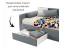 Мягкая кровать Эмили 900 c ящиками серая арт. 1576019