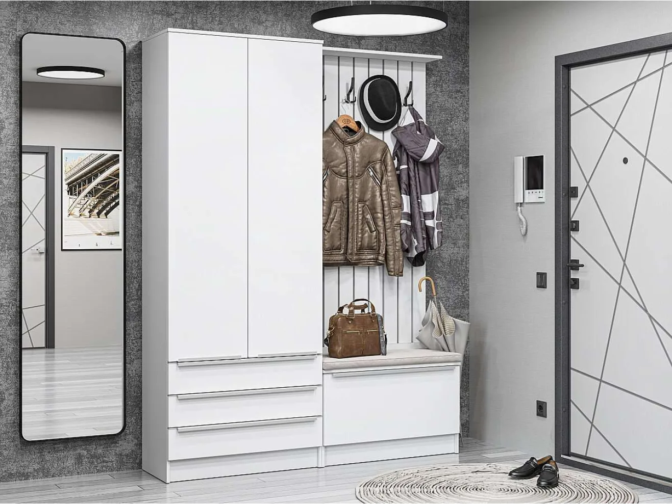 Прихожая Стиль-03 Silky White арт. 1552039