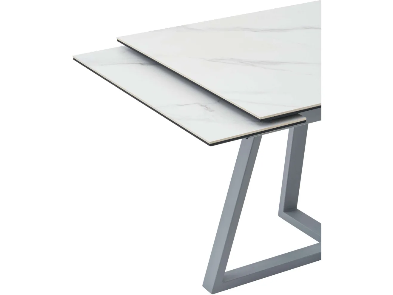 Стол обеденный STOOL GROUP Керас 120-180*80 Snow white, подстолье серое арт. 1568357