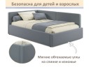 Мягкая кровать-тахта Kapri 1200 серая c подъемным механизмом арт. 1246613