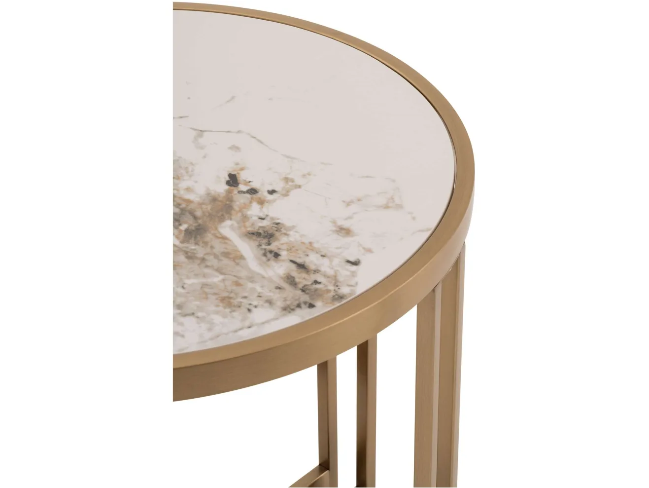 Стол журнальный STOOL GROUP Алиада 55*55 Светлая керамика/шампань арт. 1568291