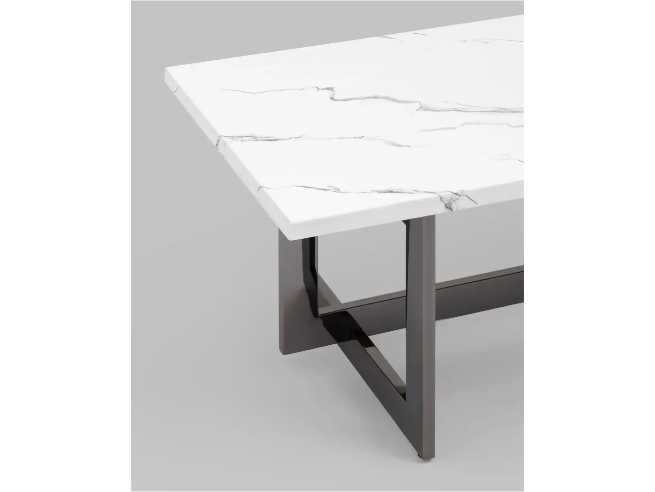 Журнальный столик STOOL GROUP Нэйтан 122*61 Белый мрамор/Темный хром арт. 1599893