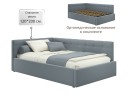 Мягкая кровать-тахта Bonna 1200 серая c ортопедическим основанием
