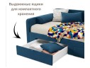 Мягкая кровать Эмили 900 c ящиками синяя арт. 1576015
