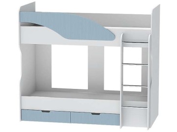 Двухъярусная кровать Бриз-5, Белый/Антарктида (Полосы)