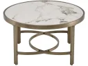 Стол журнальный STOOL GROUP Адриана 80*80 Светлая керамика, сталь шампан арт. 1568363