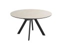 Стол DikLine SKC120 d1200 Керамика Krater Perla (бежевый матовый)/подстолье черное/опоры черные