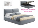 Мягкая кровать Vita 1600 серая с подъемным механизмом
