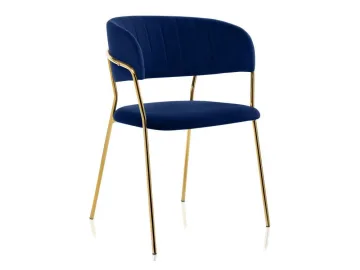Kamelia 1 dark blue / gold Стул на металлокаркасе