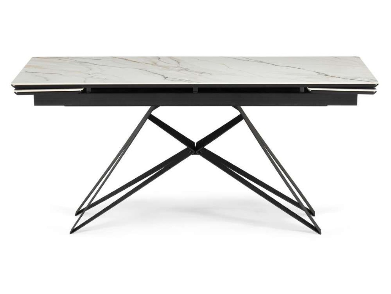 Блэкберн 160(220)х89 белый gilt white / черный Керамический стол