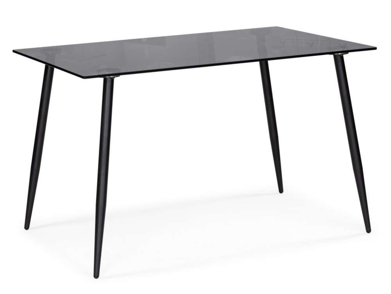 Smoke 120х80х75 clear gray / black Стол стеклянный