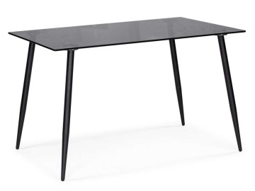 Smoke 120х80х75 clear gray / black Стол стеклянный