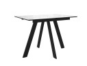 Стол DikLine DKD120 керамика 120(160)х80, Carrara Gloss (мрамор глянец белый), опоры черные (2уп.)