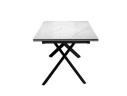 Стол DikLine DKX140 керамика Carrara Gloss (мрамор глянец белый), подстолье черное, опоры черные (2уп.)