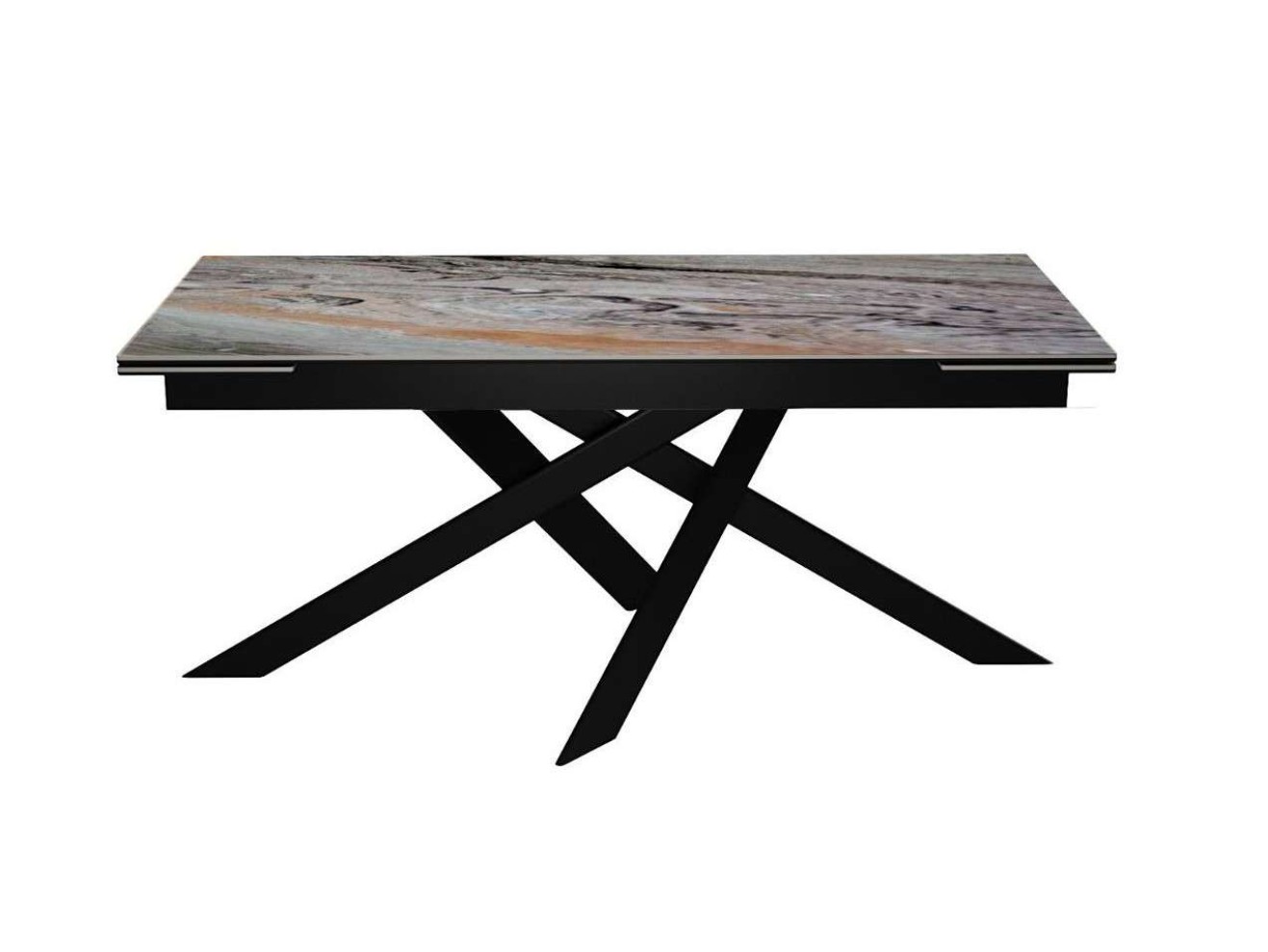 Стол DikLine EKX160, Керамика Venetian Brown Light глянец (К4), опоры черные (2 уп.) арт. 1562073