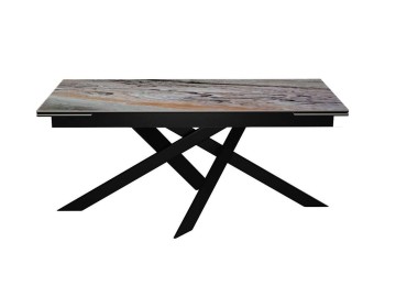 Стол DikLine EKX160, Керамика Venetian Brown Light глянец (К4), опоры черные (2 уп.)