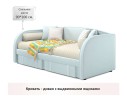 Мягкая кровать Elda 900 мята пастель с ортопедическим основанием