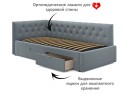 Односпальная кровать-тахта Afelia с ящиками и бортиком 900 серая с ортопедическим основанием