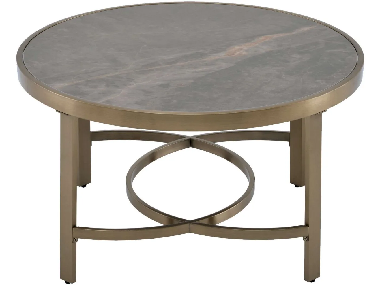 Стол журнальный STOOL GROUP Адриана 80*80 Серая керамика, сталь шампань арт. 1568365