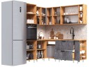 Кухня ЛДСП Рио NEW 1,8х2,0м (490)(исп.2) компоновка №6, Дуб крафт/Бетон светлый, темный арт. 1560127