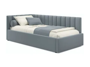 Мягкая кровать Milena 900 серая с подъемным механизмом и матрасом АСТРА