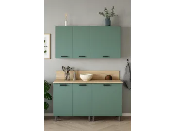 МК Аленушка 1,4м Орешник Матовая Мята,скоба черный,сонома