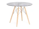 PT-151 80х80х76 clear glass / wood Стол стеклянный арт. 1540807
