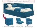 Односпальная кровать-тахта Bonna 900 синяя ортопед.основание с матрасом PROMO B COCOS арт. 658667