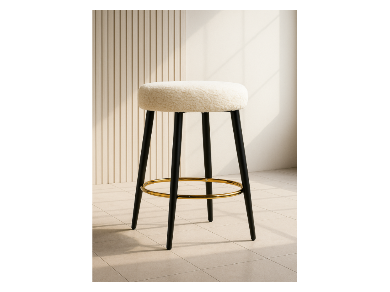Plato white fabric Барный стул