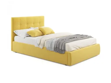 Мягкая кровать Selesta 1200 желтая с ортопед.основанием с матрасом PROMO B COCOS