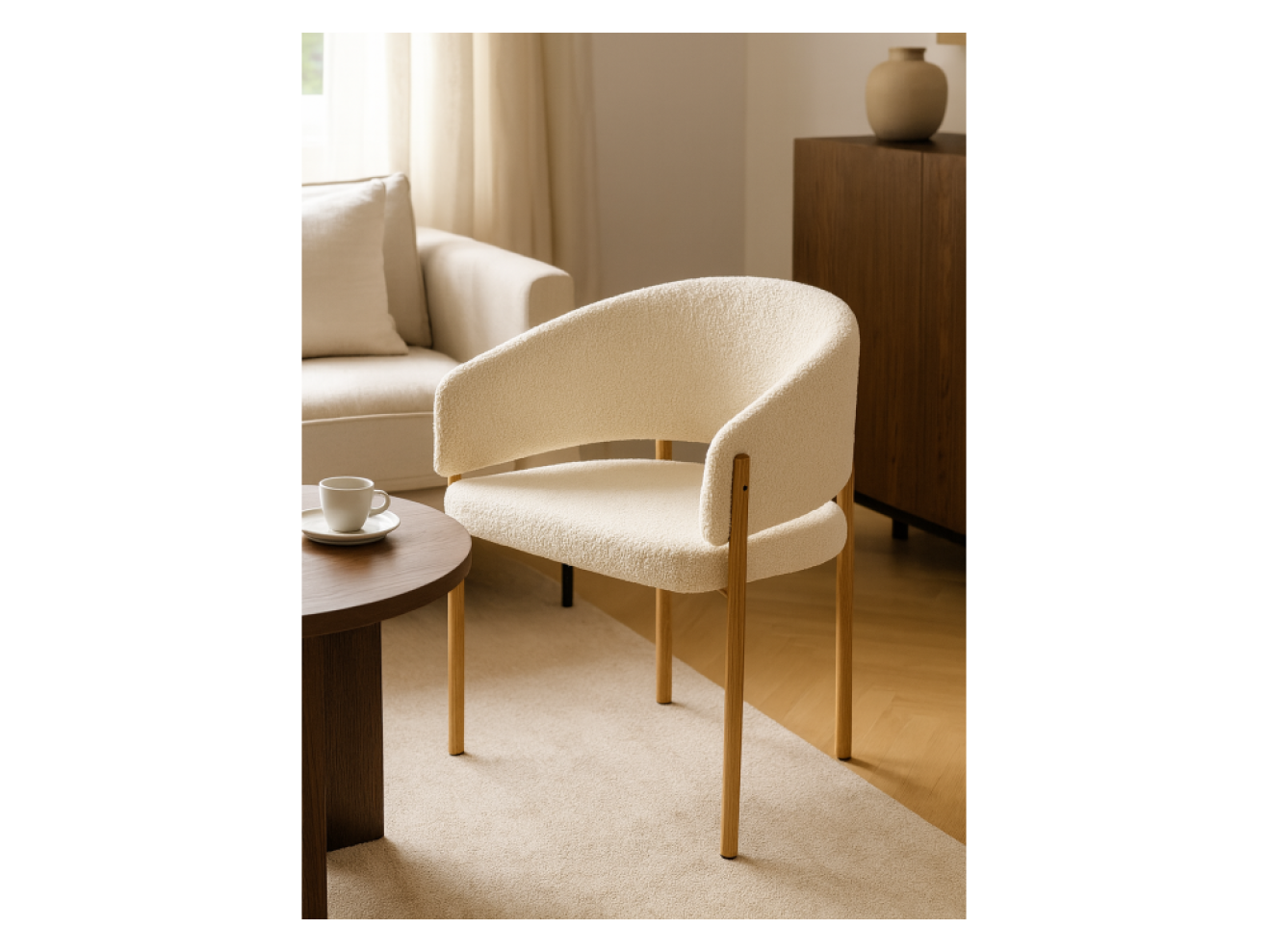 Janin white / wooden metal Стул на металлокаркасе