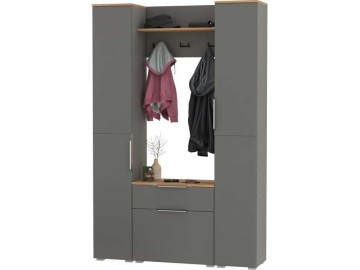 Прихожая Октава 36 Графит серый/Дуб золотой