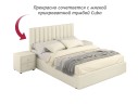 Мягкая кровать Olivia 1600 бежевая с ящиками арт. 1076939