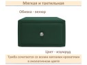 Мягкая прикроватная навесная тумба Mild изумруд