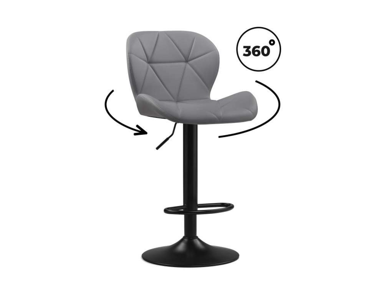 Trio light gray / black Барный стул