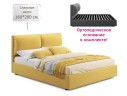 Мягкая кровать Vita 1600 желтая с ортопедическим основанием