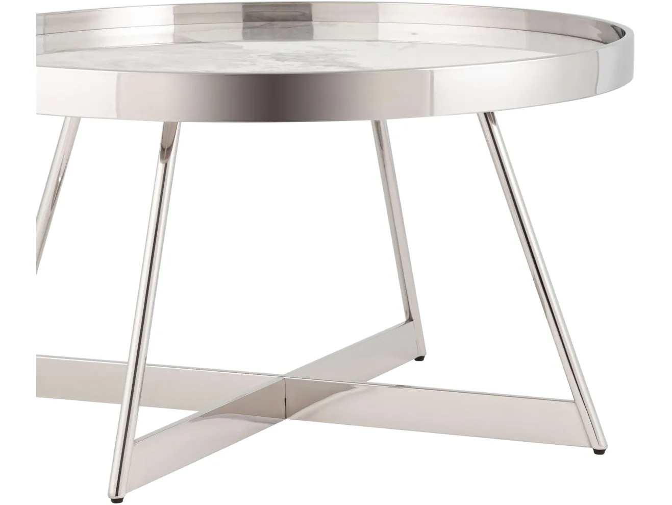 Журнальный столик STOOL GROUP Гера 80*80 Белая керамика, сталь серебро арт. 1479103