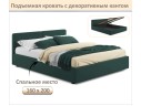 Мягкая кровать Erika 1600 изумруд с подъемным механизмом