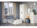 Кровать с реечным настилом Фиеста LIGHT 90х200, Дуб крафт белый