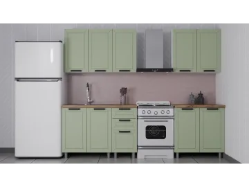 ГК Аленушка 2 м  Лилия Фиcташка/Фисташка, черный (без столешницы)
