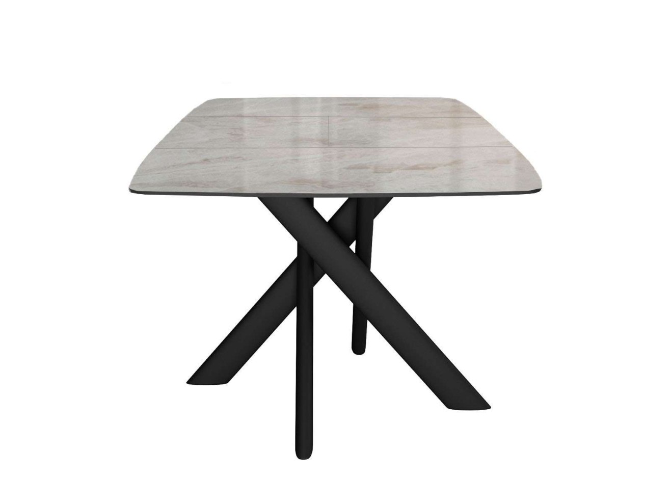 Стол DikLine DKB110, Керамика Italian Grey (глянец серый)/подстолье черное/опоры черные