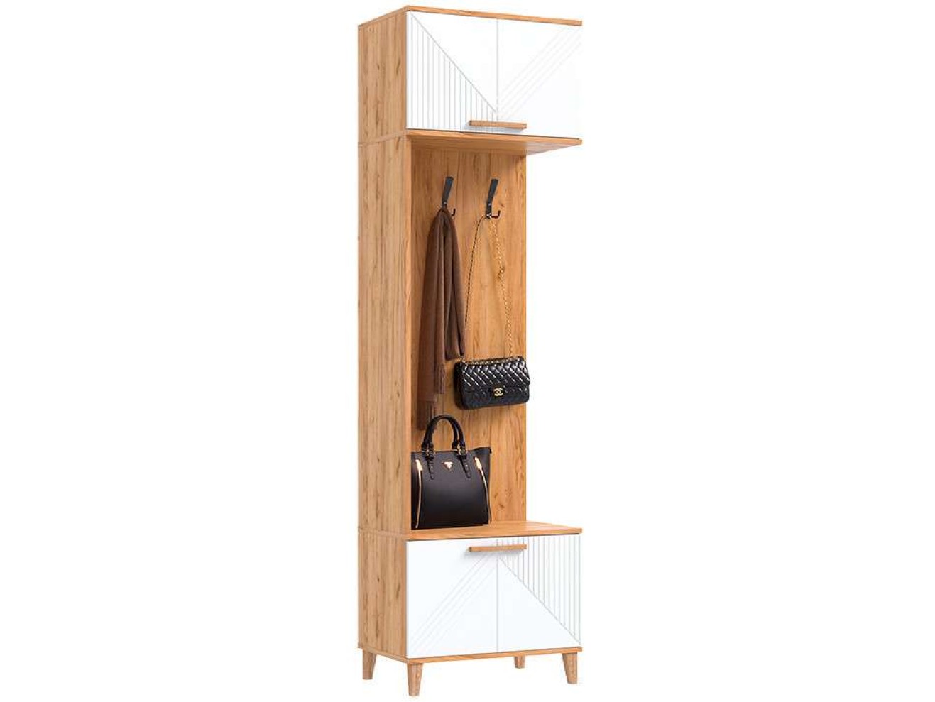 Шкаф с вешалками Ирис, Крафт золотой/Браш вайт арт. 1325593