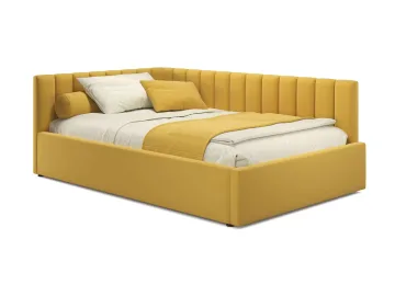 Мягкая кровать Milena 1400 желтая с подъемным механизмом