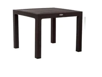 Стол пластиковый RATTAN 95x95см квадратный (коричневый)
