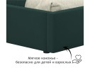 Односпальная кровать-тахта Bonna 900 с защитным бортиком изумруд с подъемным механизмом арт. 1157149